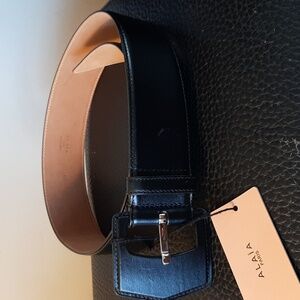 NEW WITH TAG ALAIA black Leather Belt 2" Wide Size 80 Small